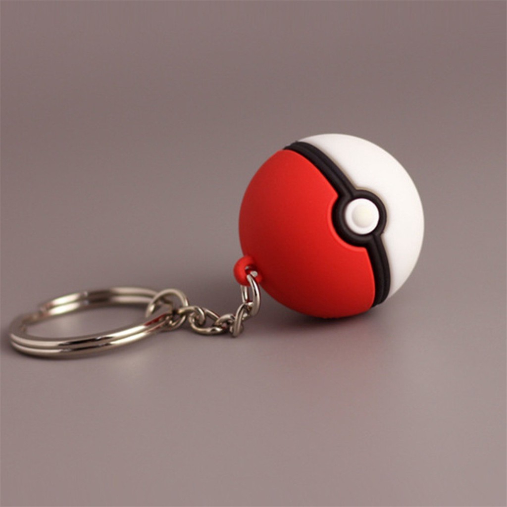 Cartoon Anime Pokemon Pikachu Keychain Poke Ball Keyring Cartoon Car