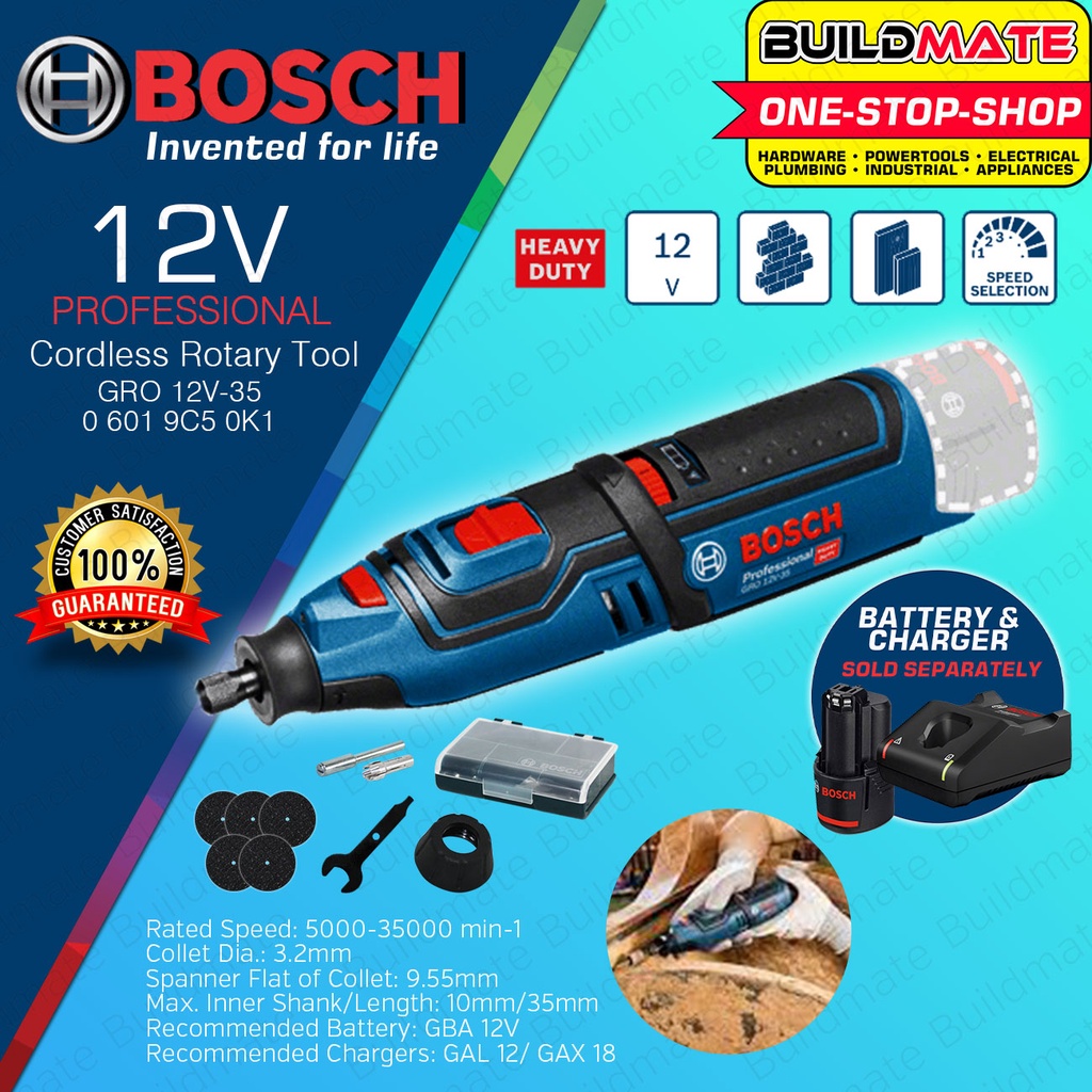 Bosch Professional Cordless Rotary Tool Grinder GRO12V35 06019C50K1