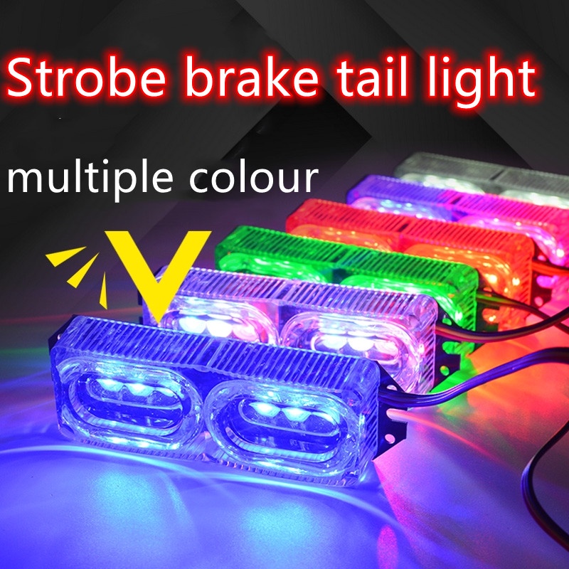 1Pc Motorcycle Brake Light Flash Stop Light Flow Rgb Colorful Drl Led