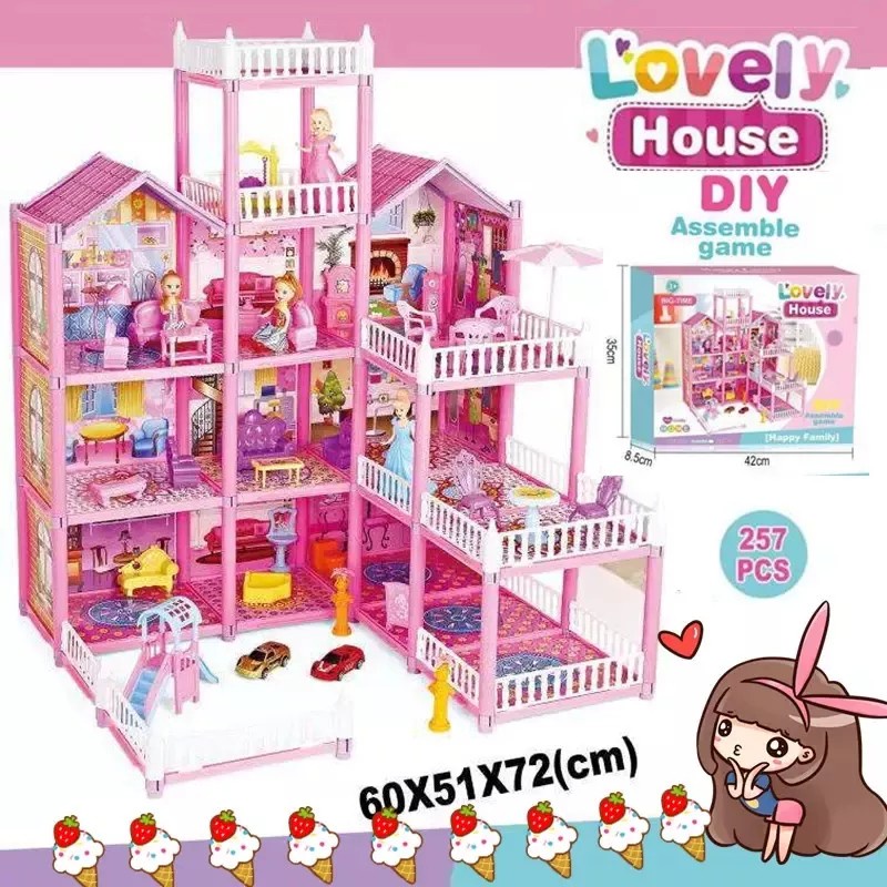 Children's Game House Princess Dream Castle Villa Toy Girl Doll House  Assembly Building House Toy Diy Halloween Christmas Gift Set - Temu  Philippines