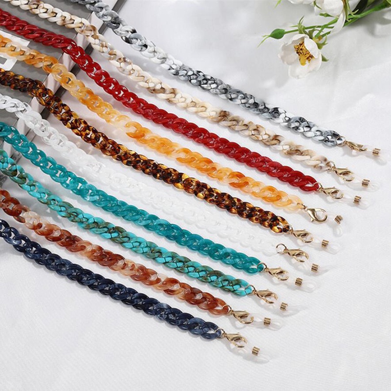 INS Men Women Clear Acrylic Reading Glasses Chain Hanging Neck Cords