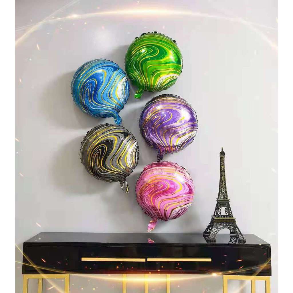 18 inches Round INS style agate gold wave stripe birthday party ...