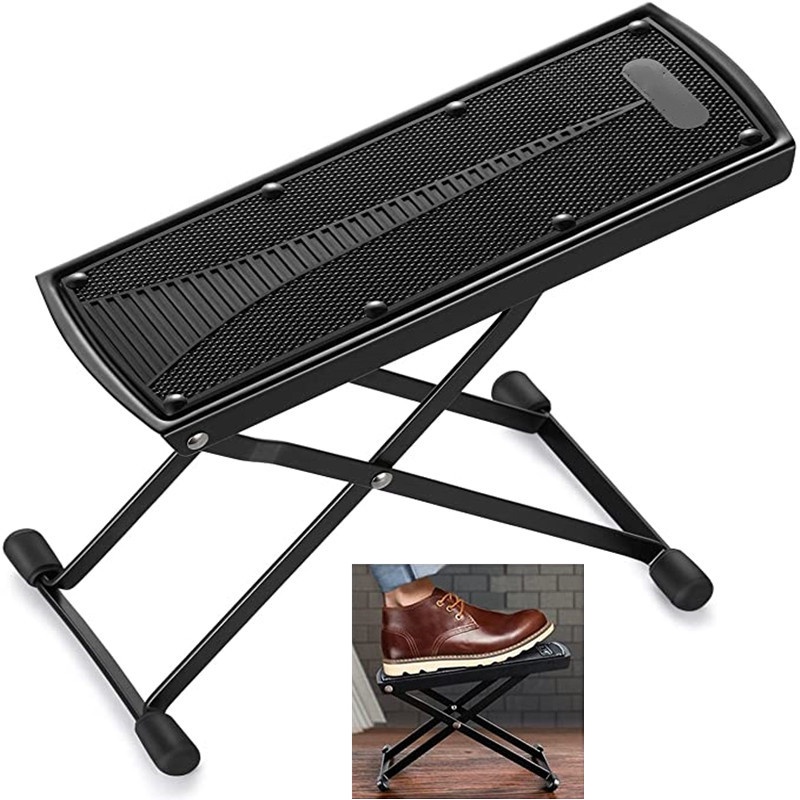 Guitar Footstool Guitar Foot Rest Metal with 6 Height Adjustable Stand