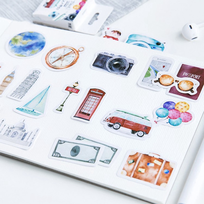 46 Pcs One Person Travel Decorative Stickers Adhesive Stickers ...