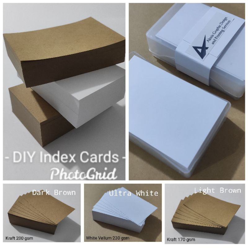 Blank DIY Index Card 100 pcs with PVC card holder (Same size of ATM