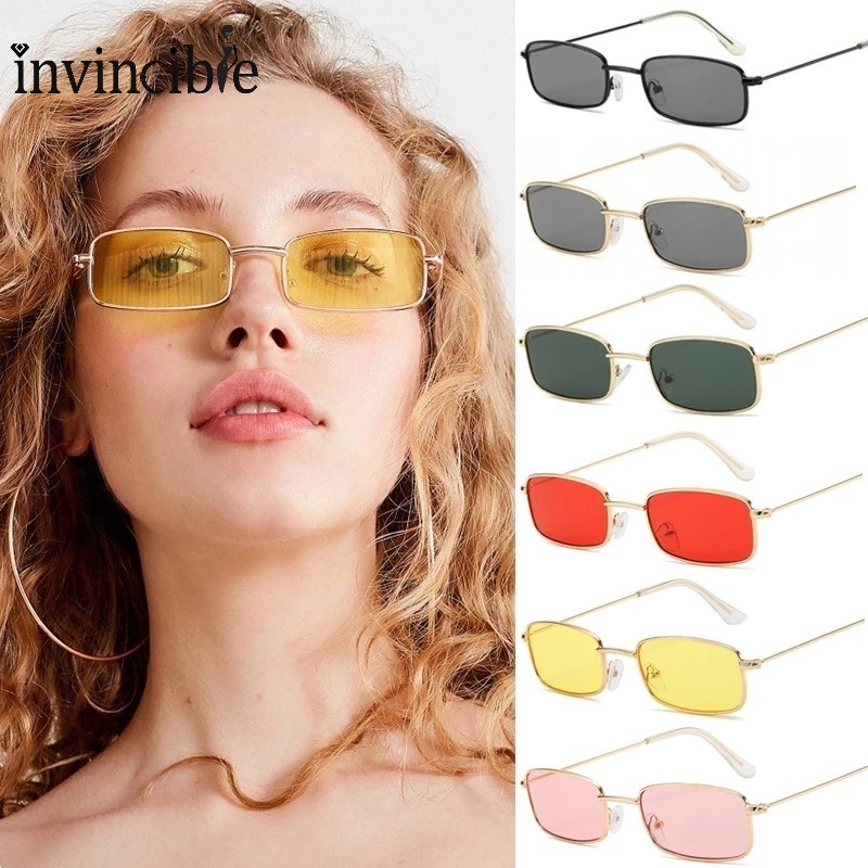 Fashion Small Rectangular Clear Lens Sunglasses Unisex/ Vintage Chic