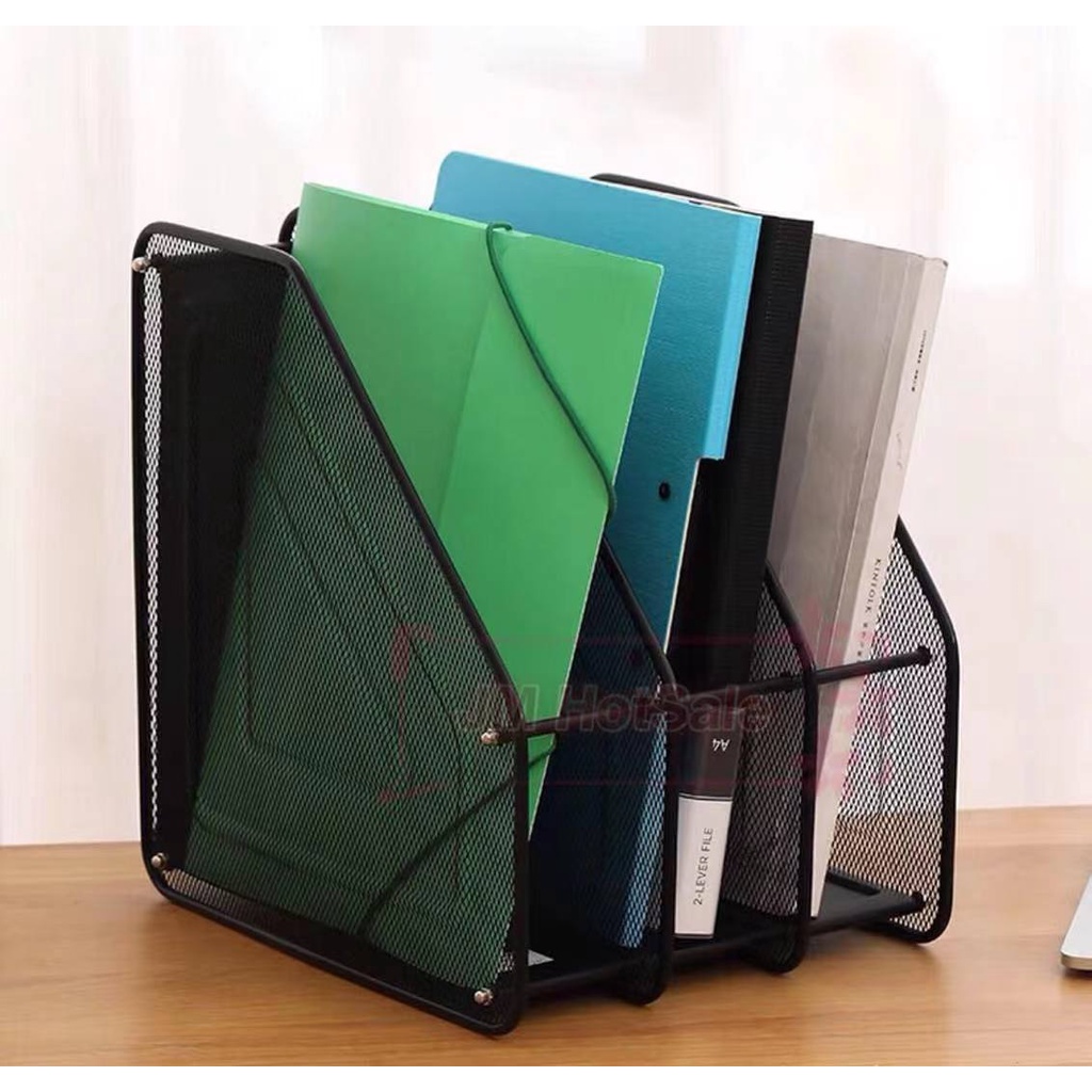 3 grids Stainless magazine case/rack/organizer/storage paper book file ...