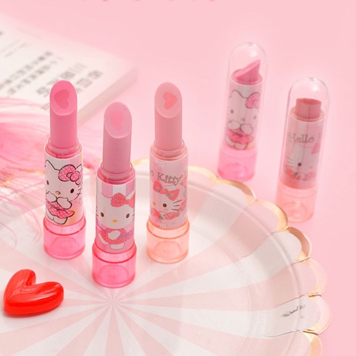 Cute Hello Kitty Lipstick Eraser Creative Lipstick Shape Cartoon Kitty ...