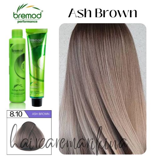 8.10 ASH BROWN Bremod Hair Color - With Oxidizer Set | Shopee