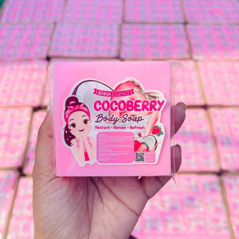 ORIGINAL Jenna Essence Cocoberry Body Soap Trial Bar With Free Mesh Net  Tiktok Trending Soap