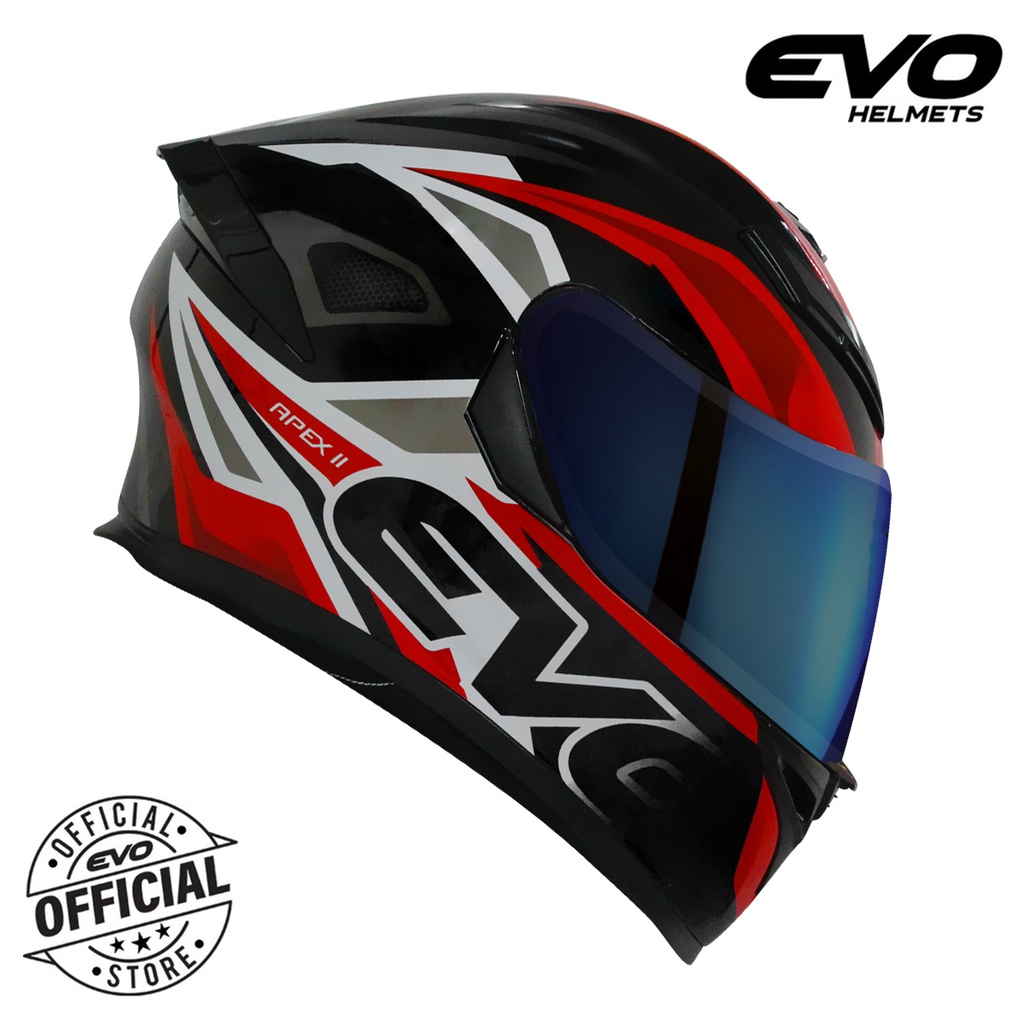 EVO GSX3000 Apex II Full Face Dual Visor Helmet with Free Clear Lens