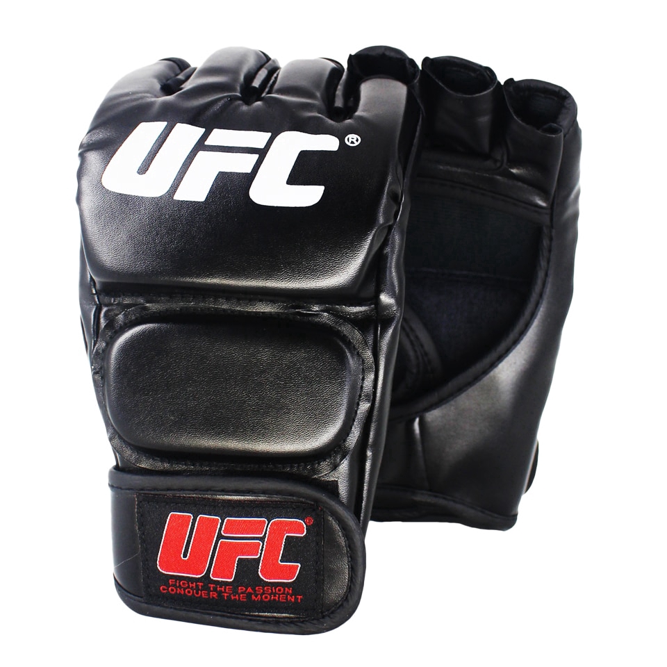 Black Fighting MMA Boxing Sports Leather Gloves Tiger Muay Thai fight ...