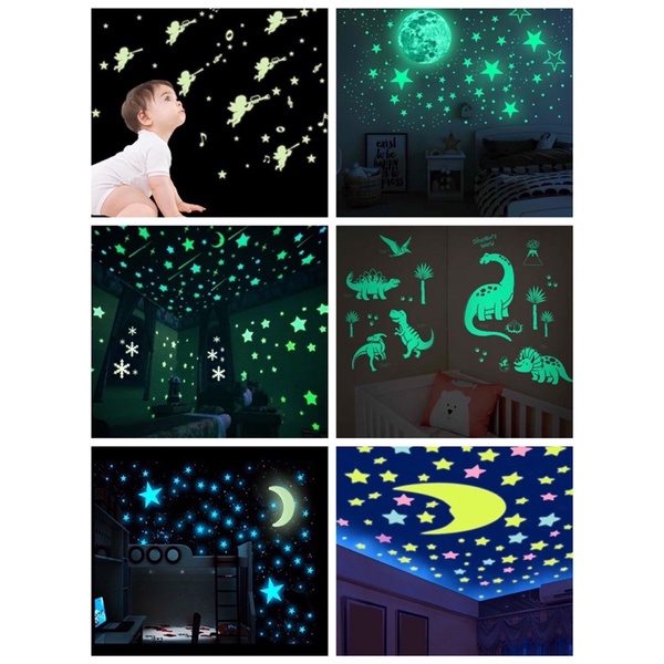 Glow in the dark star moon Assorted Fluorescent Wall Sticker