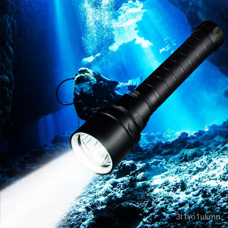 C2 Diving Flashlight Safety Dive Light Torch T6 Underwater Scuba
