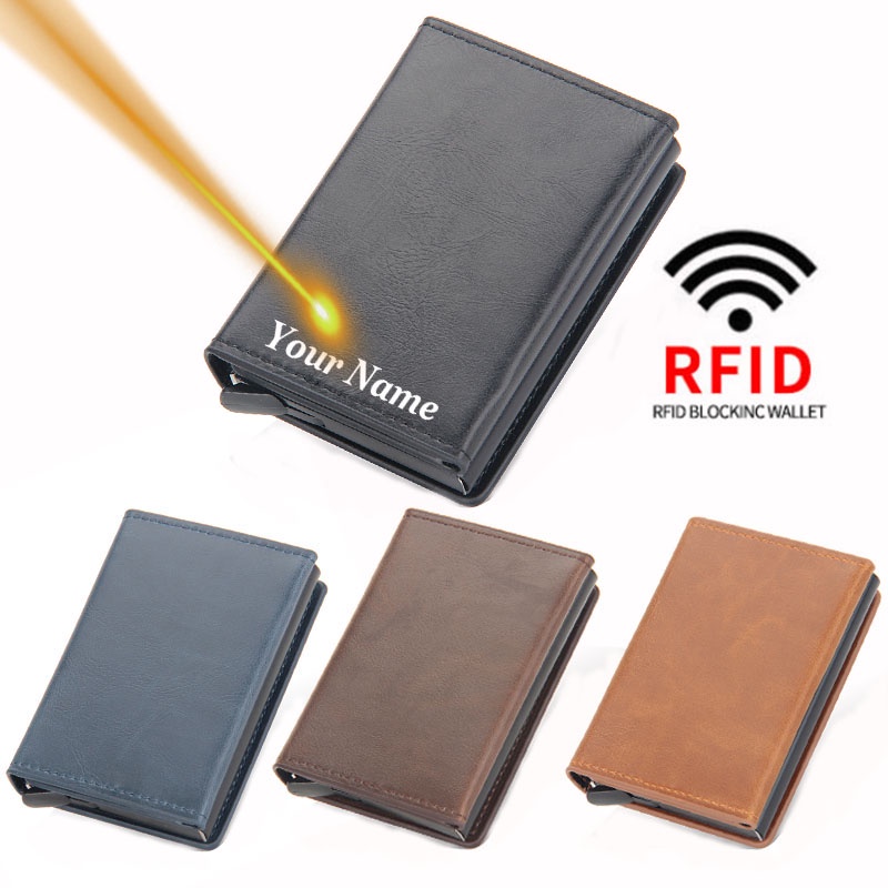 Personalized Name Rfid Wallet Men's Wallet Card Clip Rfid Wallet Men's ...