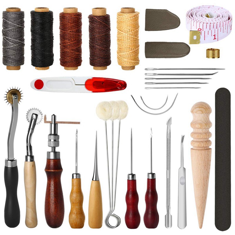 31 Pcs Sewing Diy Leather Craft Tools Hand Stitching Tool Set With Gro ...