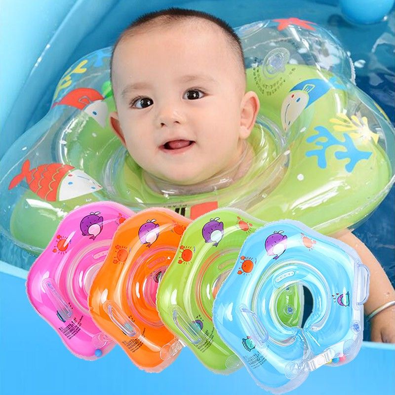 1p Swimming Pool Inflatable Collar Inflatable Wheel Bath Safety Ring ...
