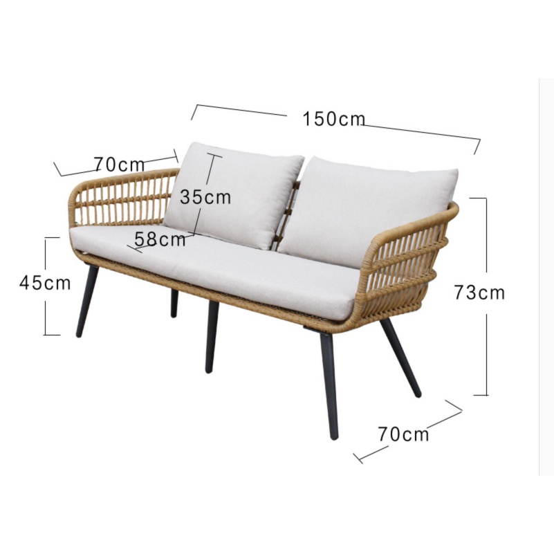 youmanni outdoor sofa 3 seater rattan waterproof set balcony courtyard