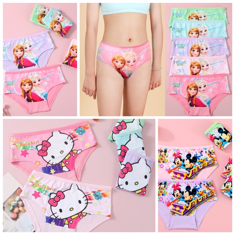 Nakusu 12Pieces Kid's/Girl's Cotton Spandex High Quality Cartoon Character Underwear Panty 4