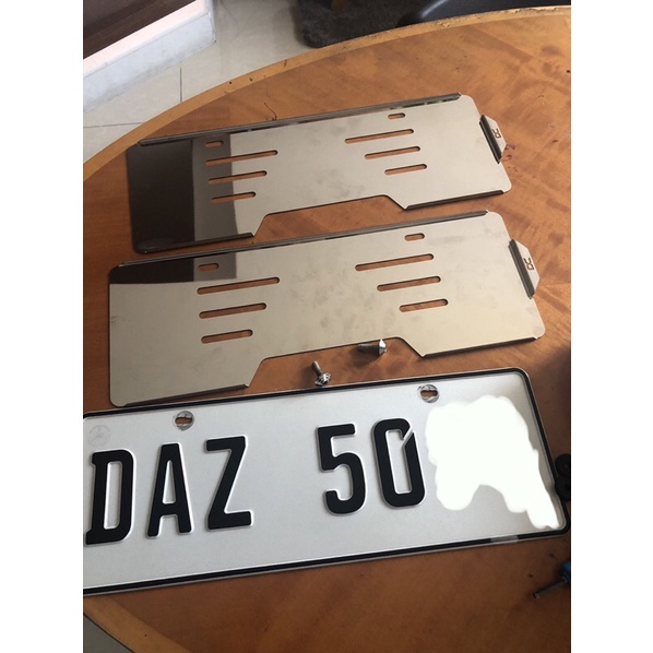 car plate number protector stainless laser cutted for fortuner montero