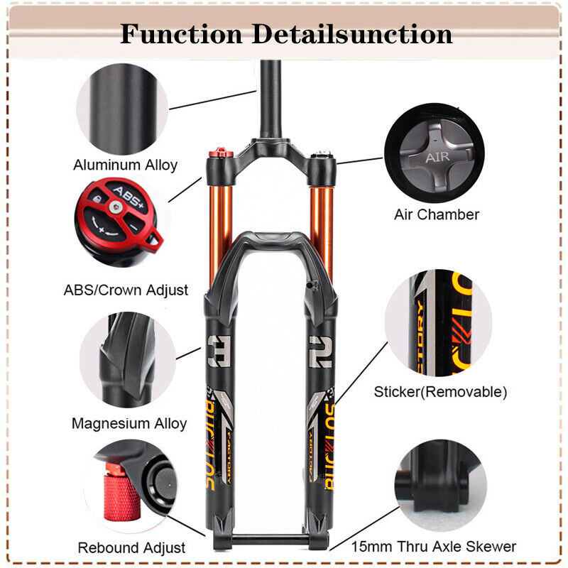BUCKLOS Suspension Fork Mtb 26 27.5 29 Air Forks 15mm 140mm Travel Straight Tapered Bike Front Shopee Philippines