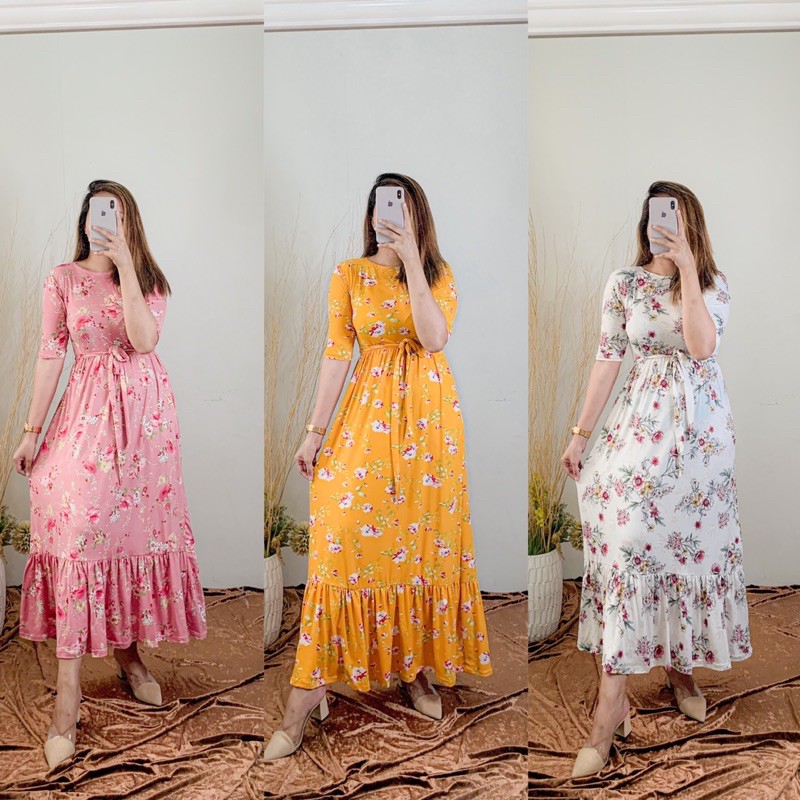 Floral maxi dress on sale shopee