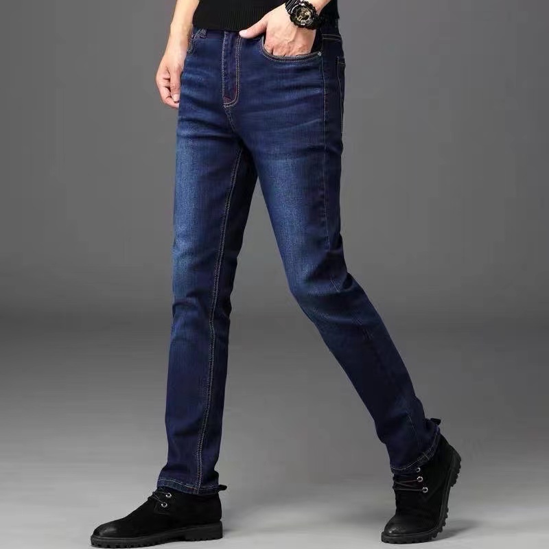 Man NavyBlue Jeans Straight Pants Dull Polish Design / Lalaki Maong ...