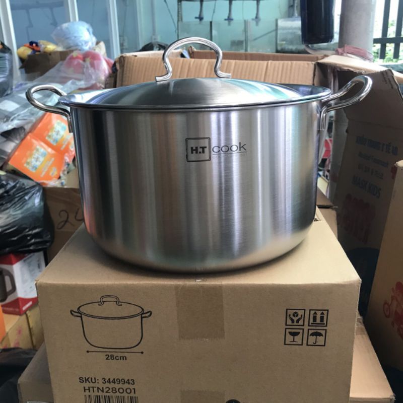 H.T Cook premium stainless steel chicken boiling pot 28cm | Shopee ...
