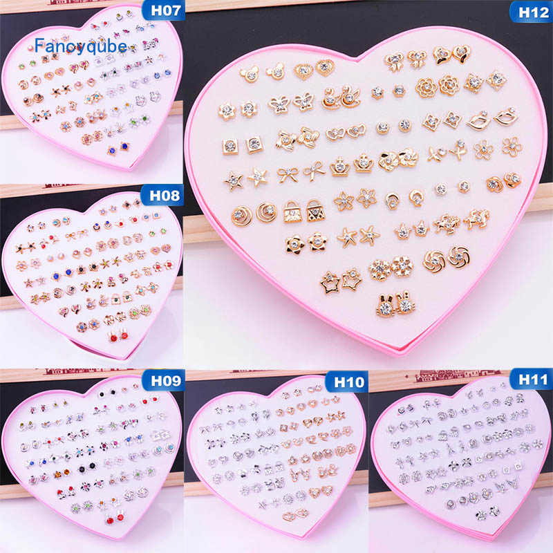 36 Pairs Pack Set Mixed Stud Earrings For Women Alloy Ear Studs Fashion ...