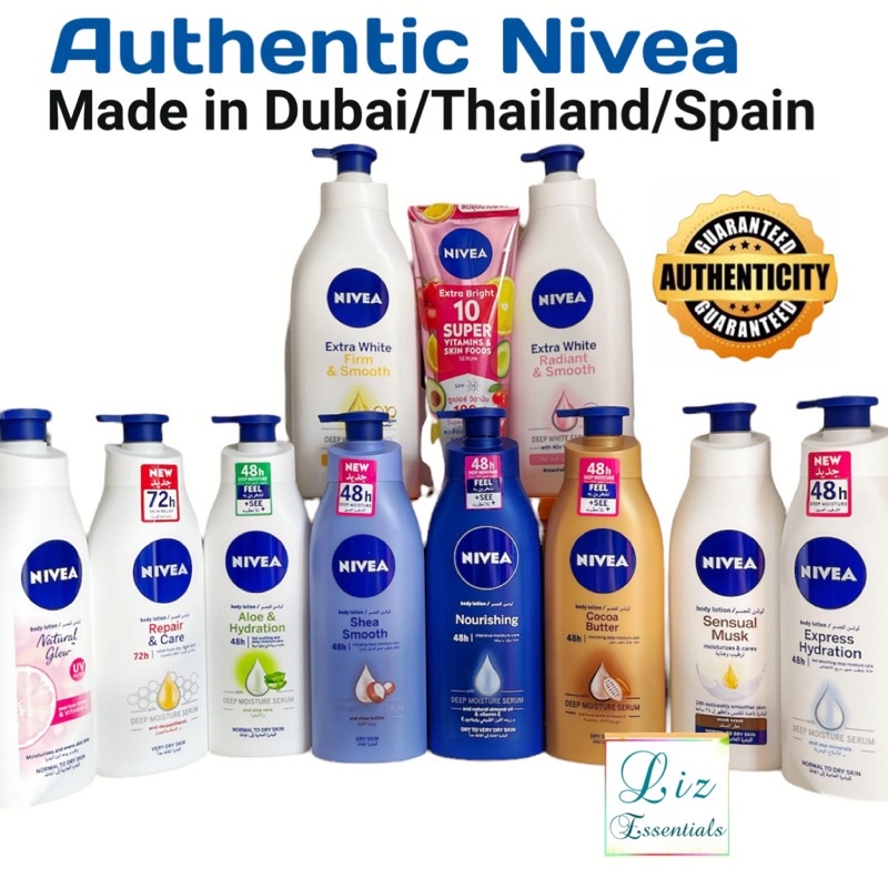 Original Nivea Body Lotion made in Dubai and Thailand Shopee Philippines