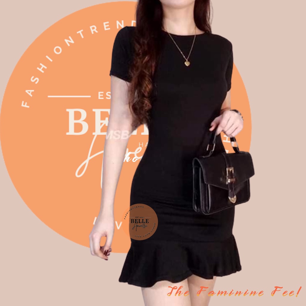 Belle aurelle Basic Ruffle Dress Sexy for women on sale Shopee