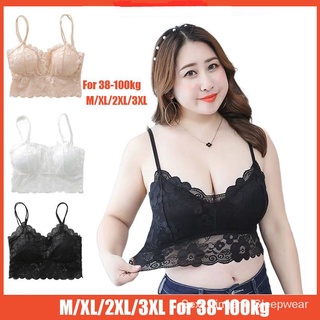 Plus Size Bras for Women Sexy Lace Perspective Underwire Bra Embroidery  Floral Bralette Top White 46D/E 