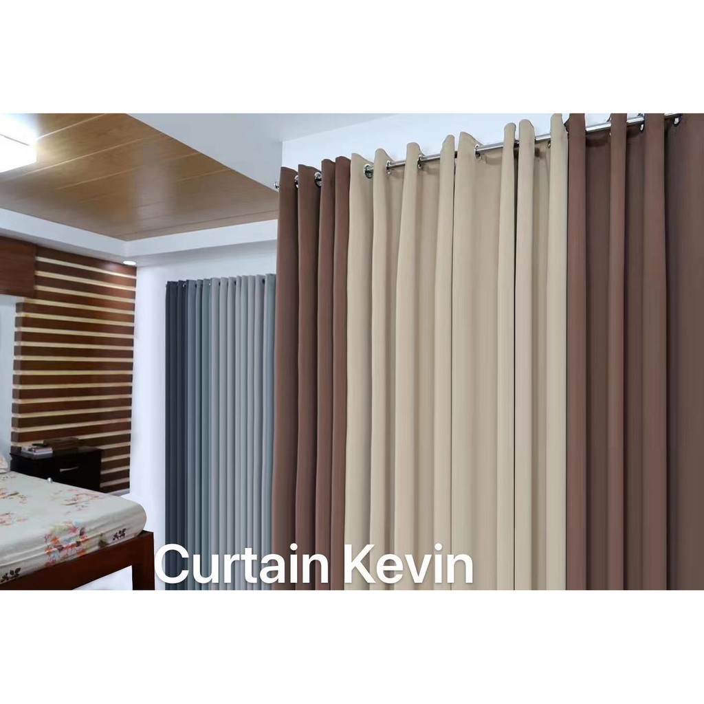 1PC 7feet Plain Curtain with 8 Steal rings DIY combination For window ...