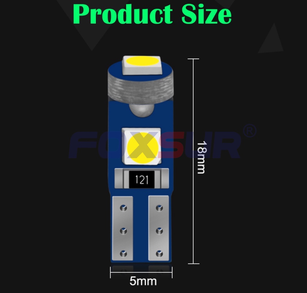 10x DC 12V E10 LED Birnen Warmweiß 3000K - Für Innenraumlicht, Dashboard, 0,2W, 50 Lumen