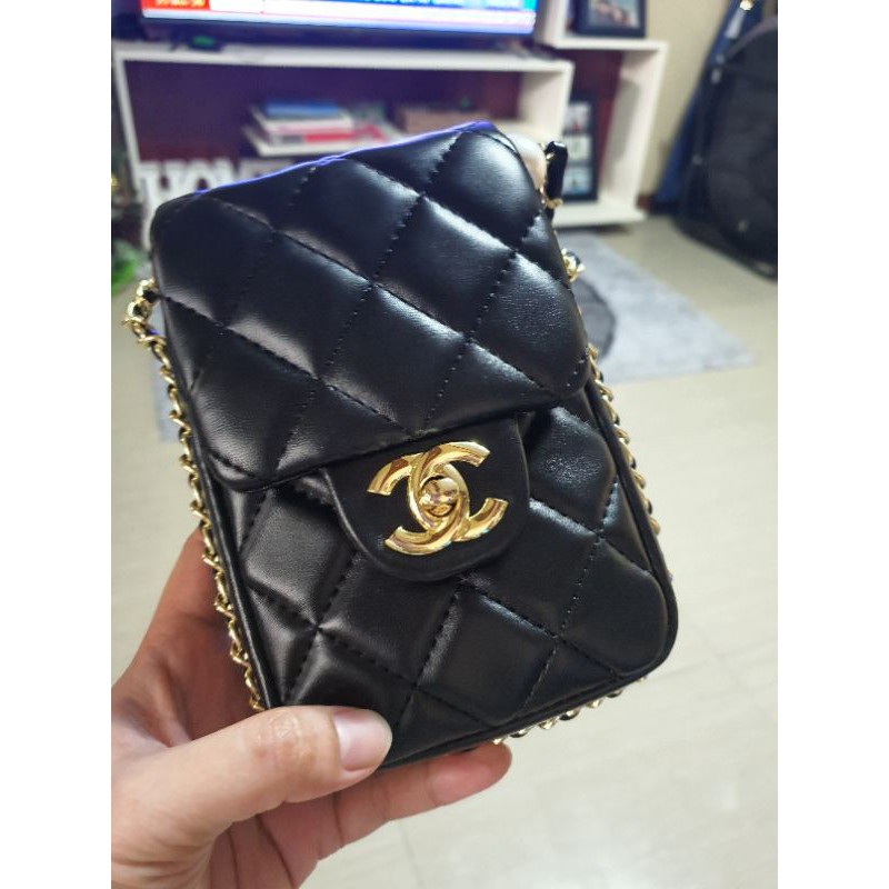 CHANEL PHONE HOLDER SLING BAG - BLACK ONLY