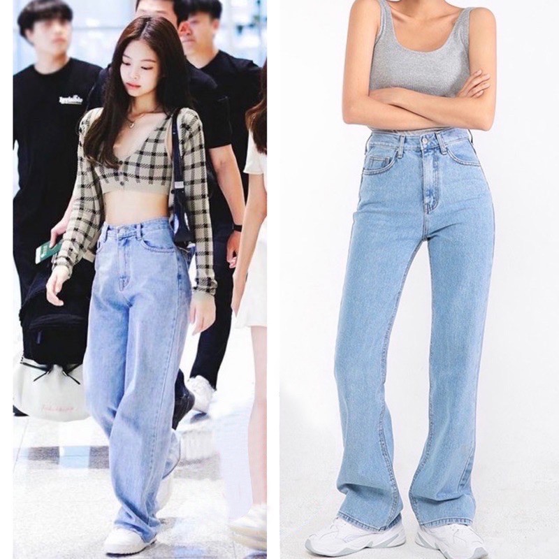 Sunny shop BlackPink Mom Jeans HighWaist BoyFriend Jeans TikTok Outfit Dancer Pants for Women Shopee Philippines