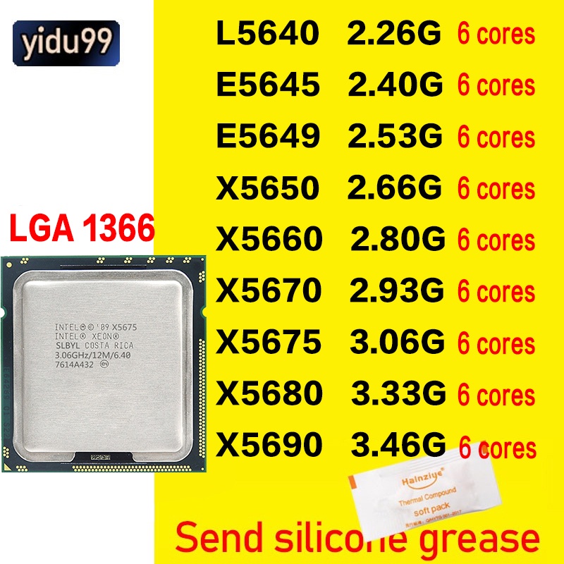 Intel Xeon L5640 E5645 E5649 X5650 X5660 X5670 X5675 X5680 X5690 CPU ...