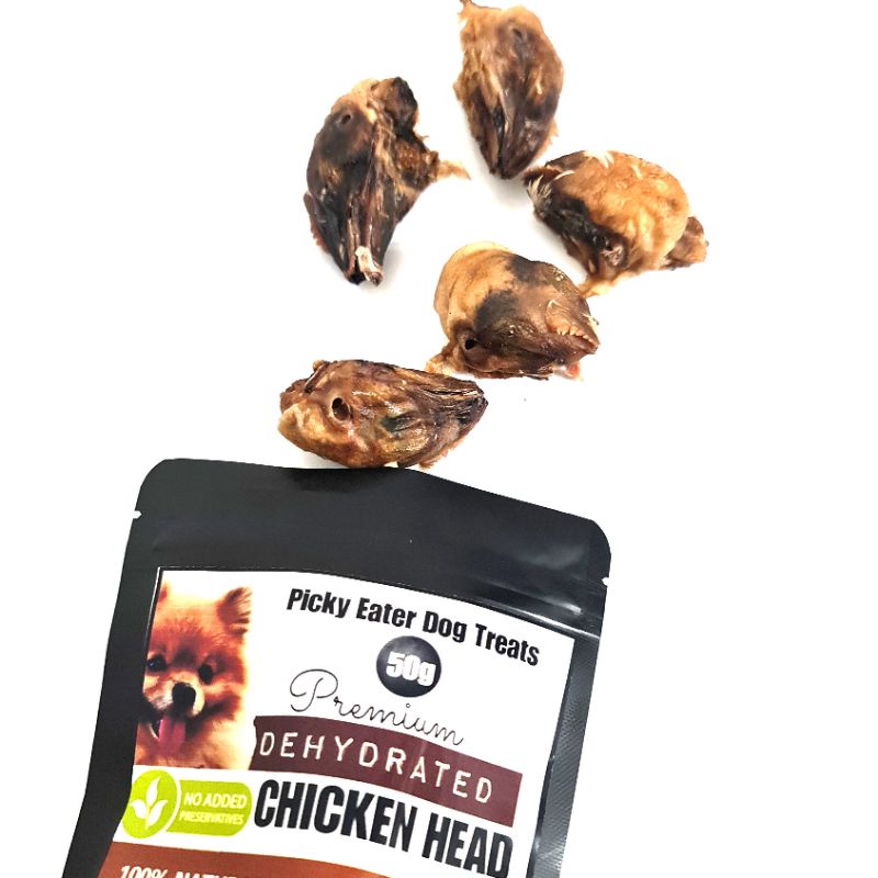 PICKY EATER FRESHLY DRIED DEHYDRATED CHICKEN HEAD FOR PET DOG CAT