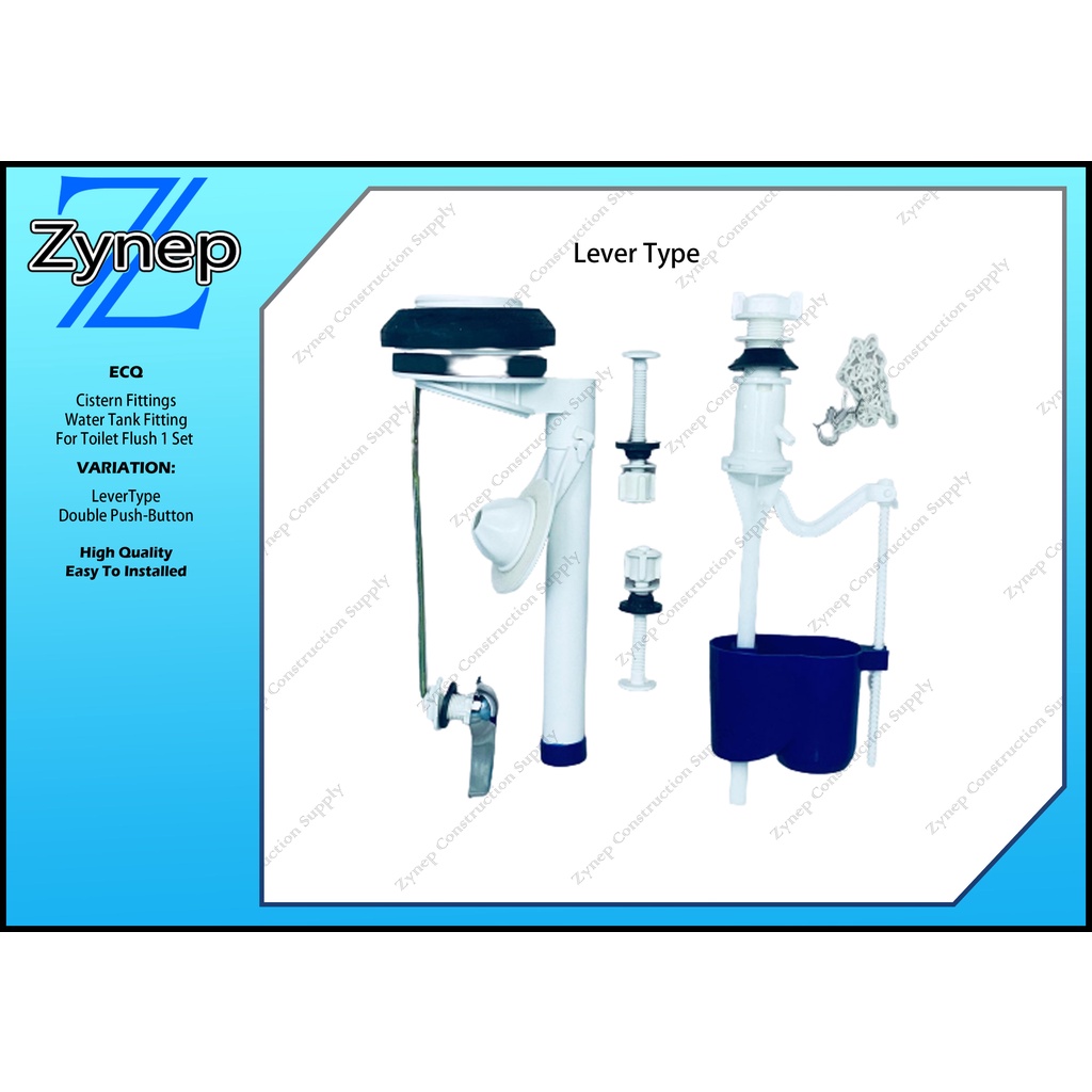 ECQ Cistern Fittings Water Tank Fitting For Toilet Flush 1 Set Lever