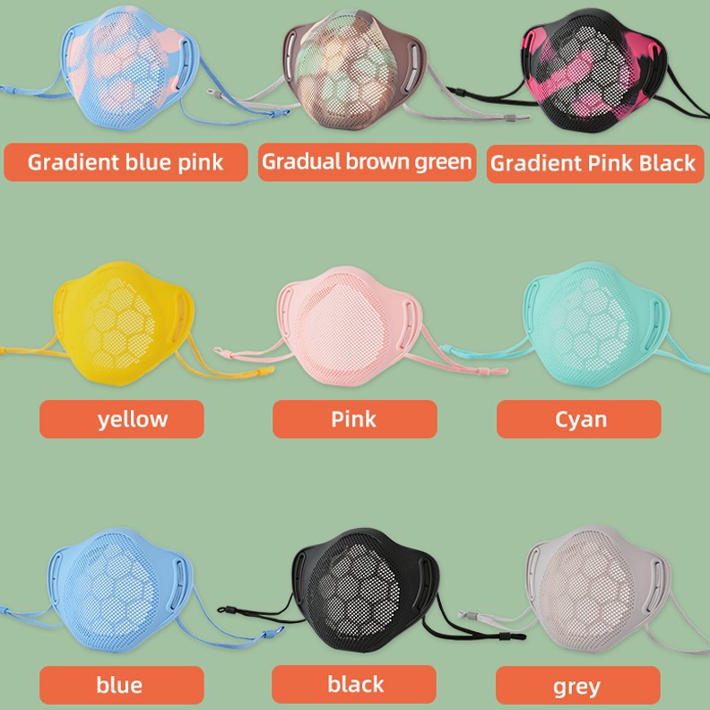 KN95 colored Silicone face Mask With 5 Filters, For Kids/Adult