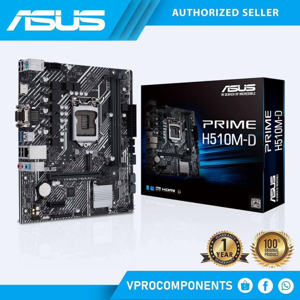 Asus Prime H510MD Intel H510 (LGA 1200) micro ATX Motherboard Shopee