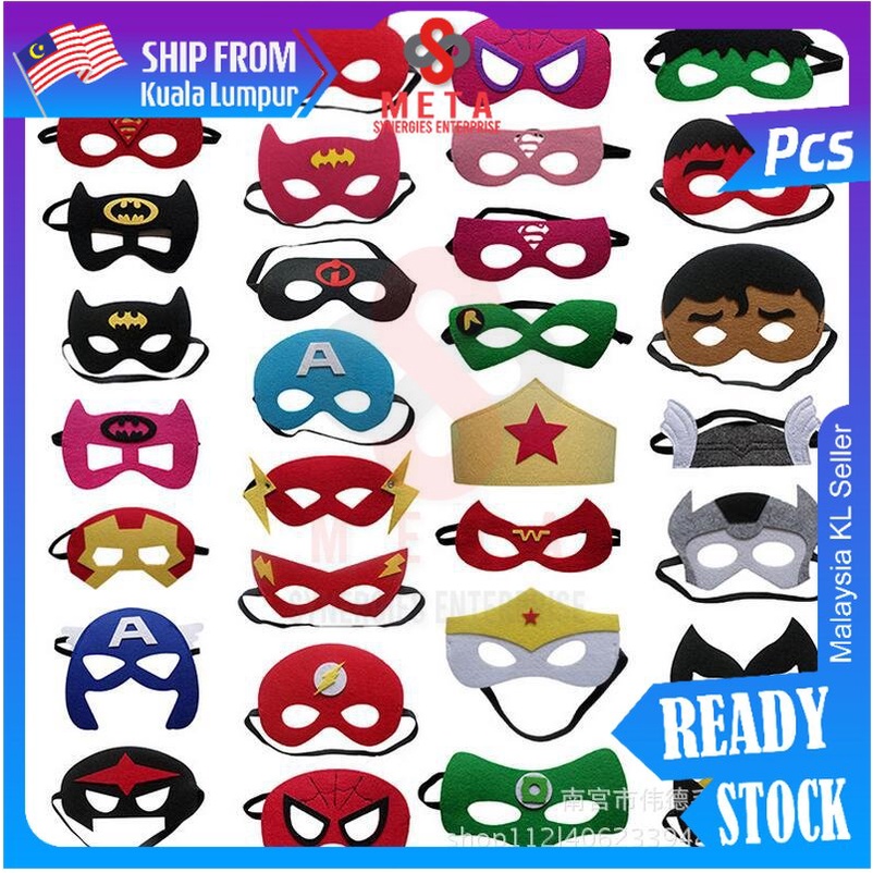 Superhero Felt Mask Party Superman Hulk Batman Spiderman Wonder Women