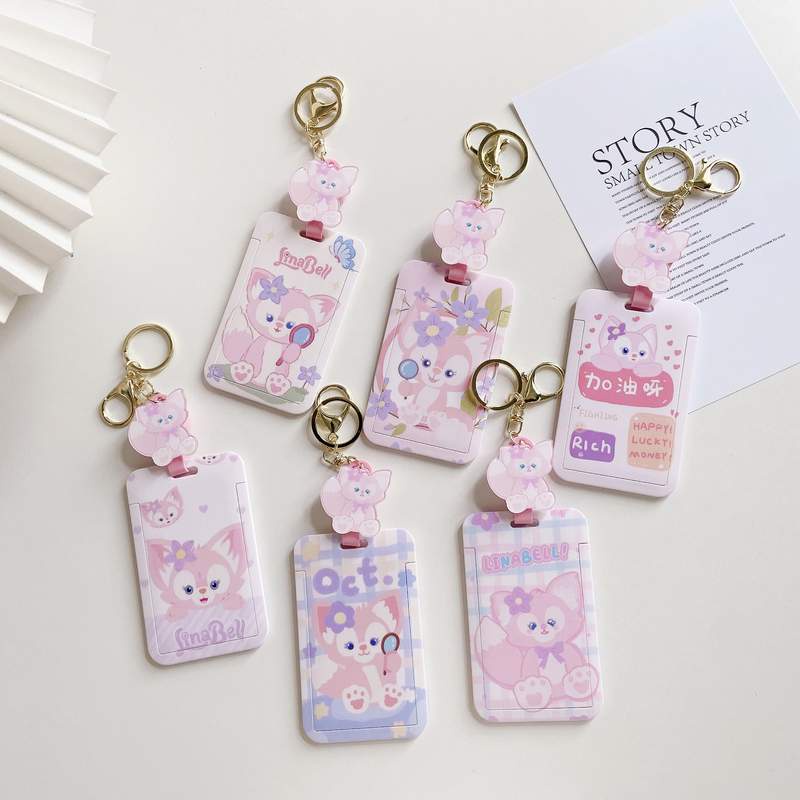 LinaBell Girls Cute ID Card Holder Cartoon Retractable Credit Card ...