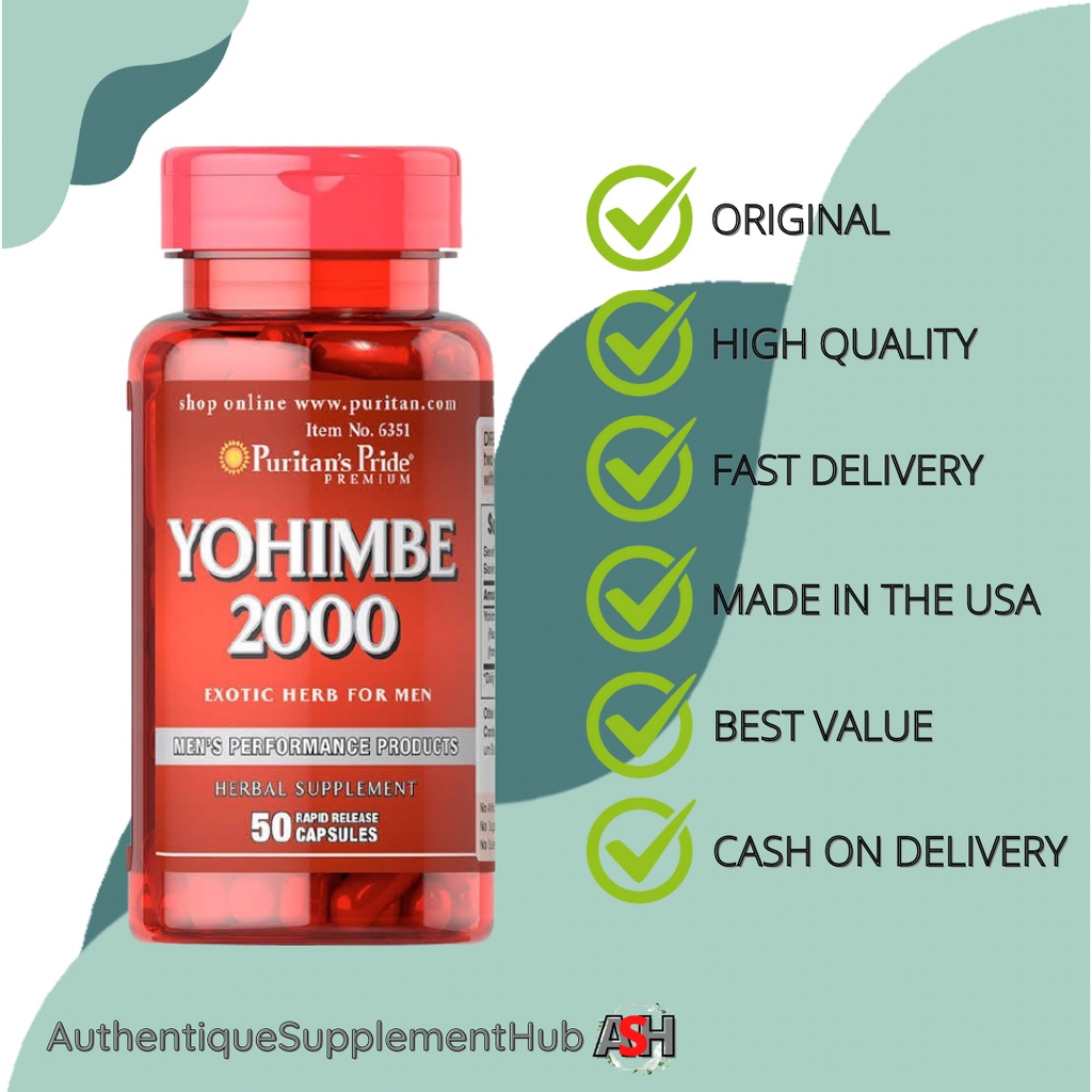 Puritan’s Pride Yohimbe 2000mg Exotic Herb For Men, 50 Capsules 85nx Shopee Philippines