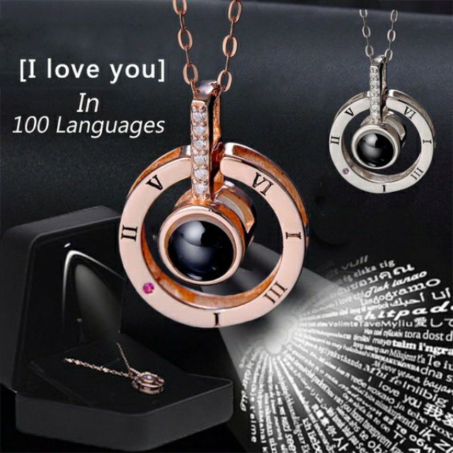 Necklace with 100 hot sale i love you