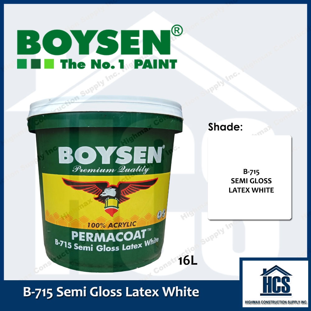 Boysen Permacoat White Latex Arcylic Paint - Flat / Semi-gloss