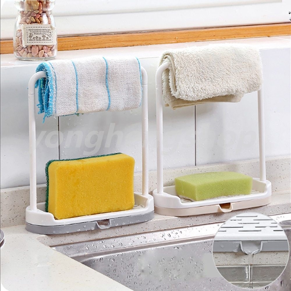 Kitchen Rag Drying Storage Rack Towel Sponge Drain Racks Dishcloth ...