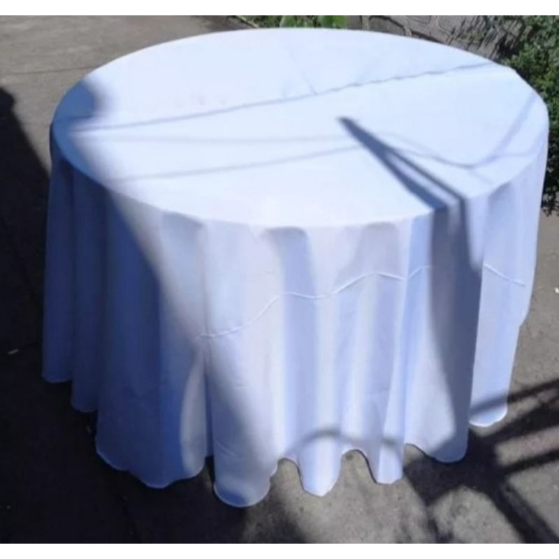 white 4ft 8seater round table cover floor length and Sage Green Tabke ...