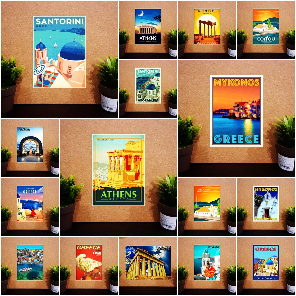 Fridge Magnet Greece 2 × 3 Inch Souvenir Set A 2x3 