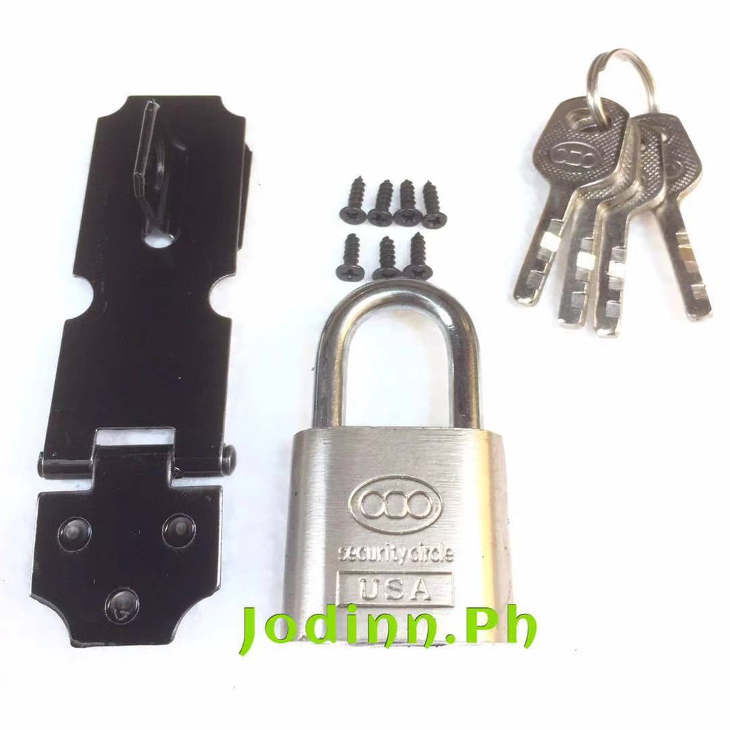 HASP LOCK BLACK COATED with PADLOCK 4pcs KEYS Shopee Philippines
